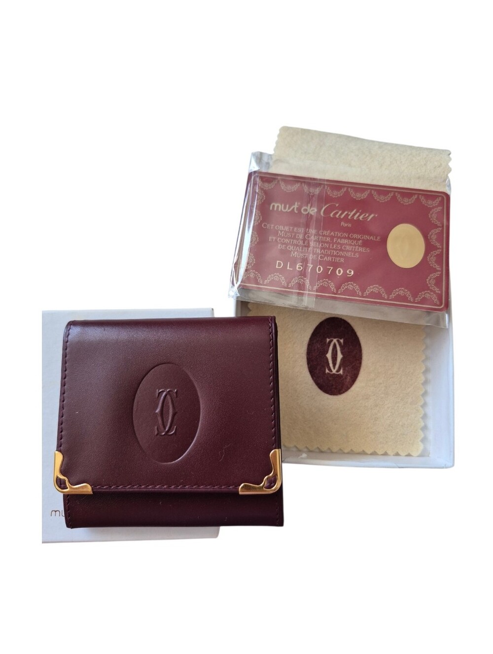 Cartier Dark Red Leather Coin Case